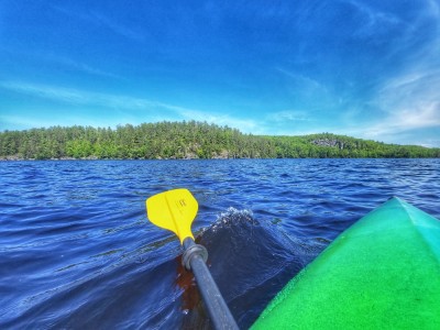kayak and paddle on Mink Lake